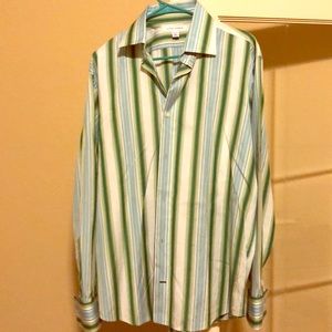 Banana Republic Dress Shirt Green Stripes